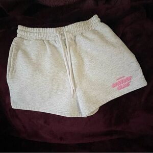 White Fox Boutique Gray Athletic Shorts with Pink Detail